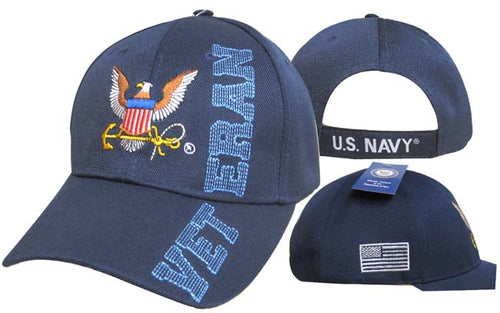 Navy Logo Eagle w/ Vertical Running Stitch Cap