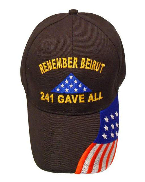 Veteran Remember Beirut Memoriam w/ Flag Bill Cap - Black