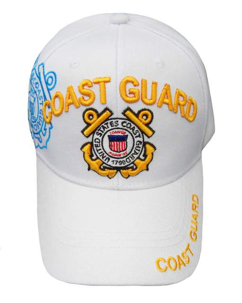 USCG Coast Guard Logo Shadow Cap - White