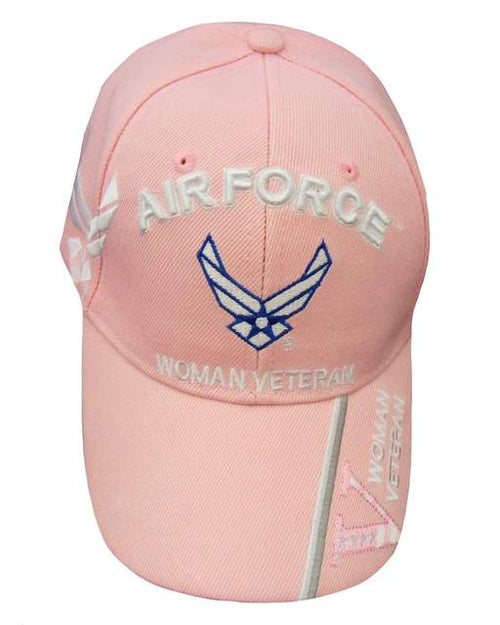 USAF Woman Veteran w/ US Air Force Logo Shadow Cap - Pink