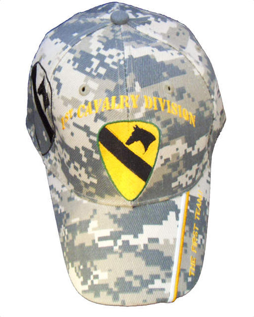 Army 1st Cavalry Division - The First Team Digital Camo Caps USA
