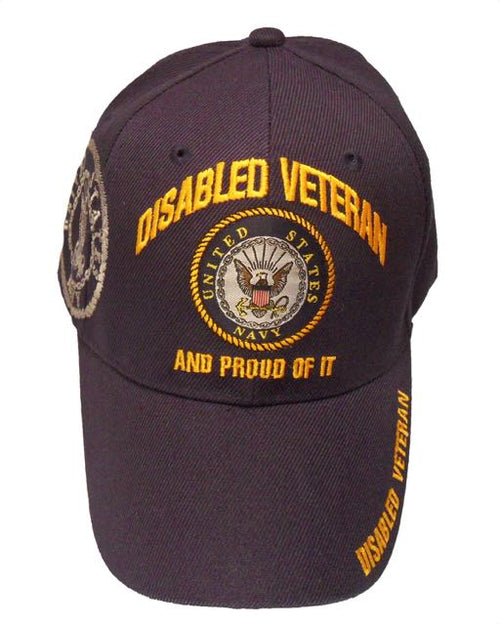 Navy Disabled Veteran And Proud Of It Navy Emblem Cap