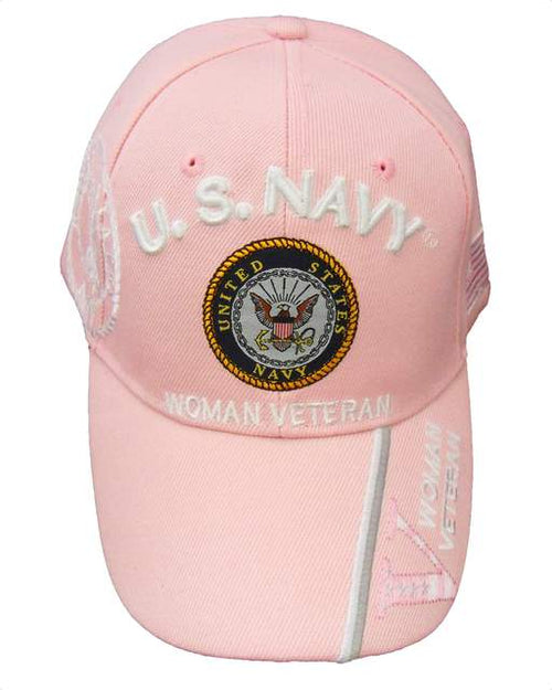 Navy Woman Veteran w/US Navy Emblem Shadow Cap - Pink