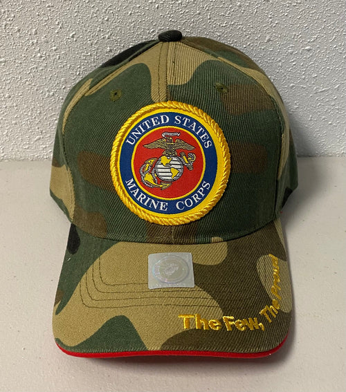 USMC United States Marine Corps Cap - Camouflage w/Woven Seal