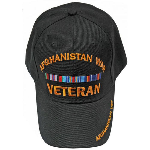 Veteran Afghanistan War w/Veteran Ribbons Cap - Black