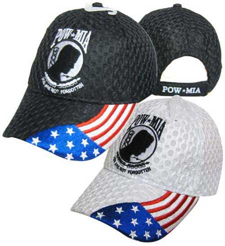 Patriotic Cap - Pow-Mia w/Flag Mesh Cap