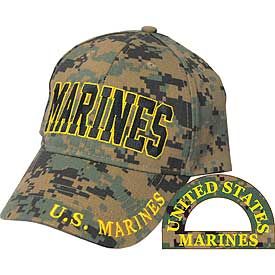 USMC MARINES Block Letters CAMO Cap