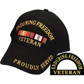 Veteran ENDURING FREEDOM w/RIBBONS Cap