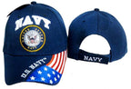 Navy w/flag on bill, navy blue Cap