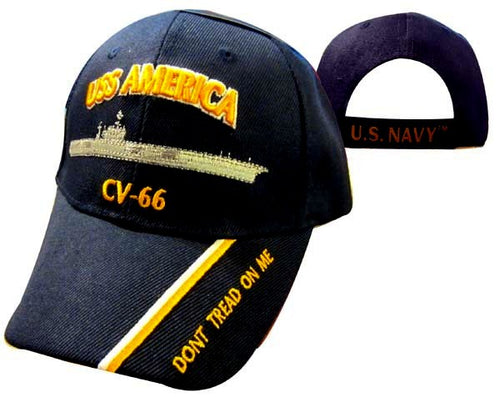 Navy CV-66 USS America Navy Blue Cap