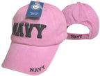 Navy Block Letters Cap - Pink
