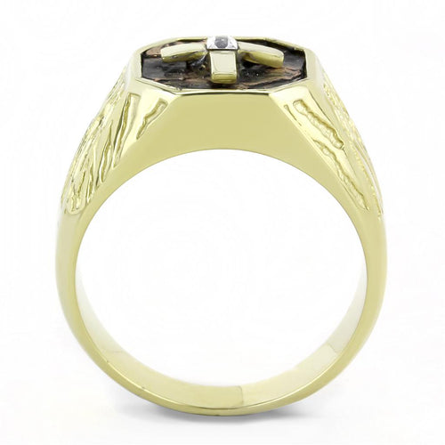 Ring Christian IP Gold(Ion Plating) Stainless Steel Ring