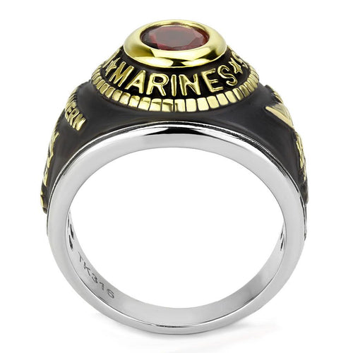 Ring USMC Marine Corps. Two-Tone IP Gold (Ion Plating) Stainless Steel Ring