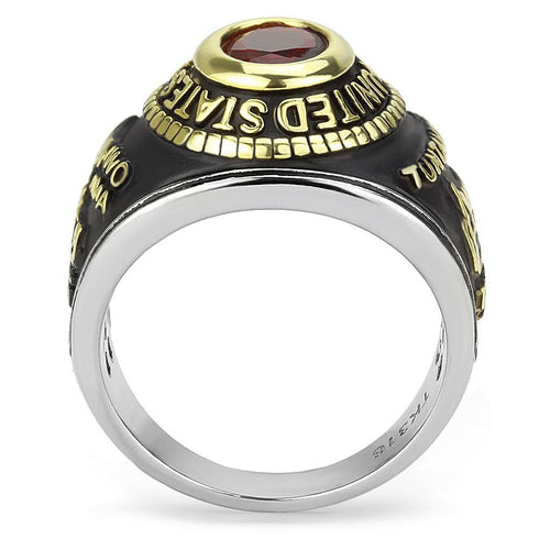 Ring USMC Marine Corps. Two-Tone IP Gold (Ion Plating) Stainless Steel Ring