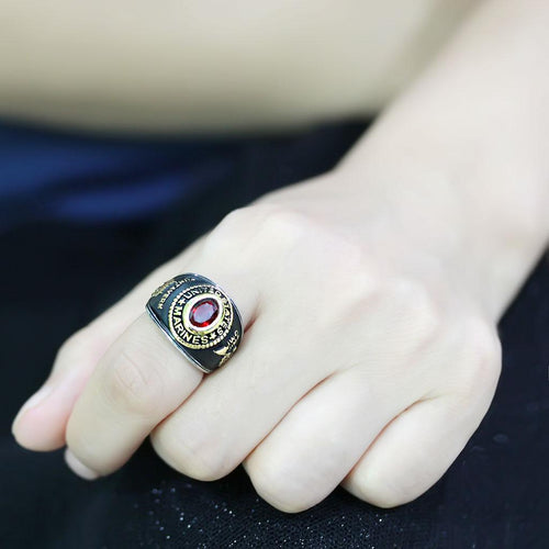 Ring USMC Marine Corps. Two-Tone IP Gold (Ion Plating) Stainless Steel Ring