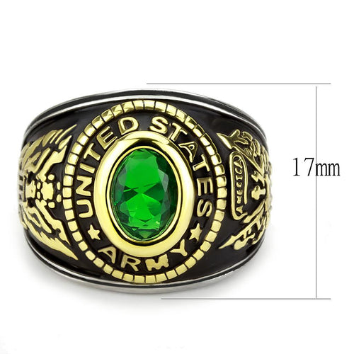 Ring US Army USA Two-Tone IP Gold (Ion Plating) Stainless Steel Ring