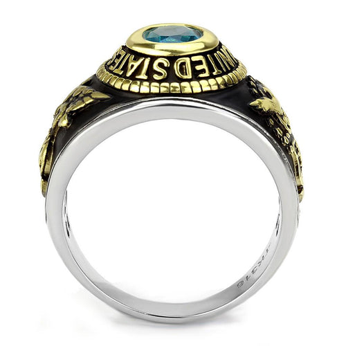Ring US Air Force Two-Tone IP Gold (Ion Plating) Stainless Steel Ring USAF