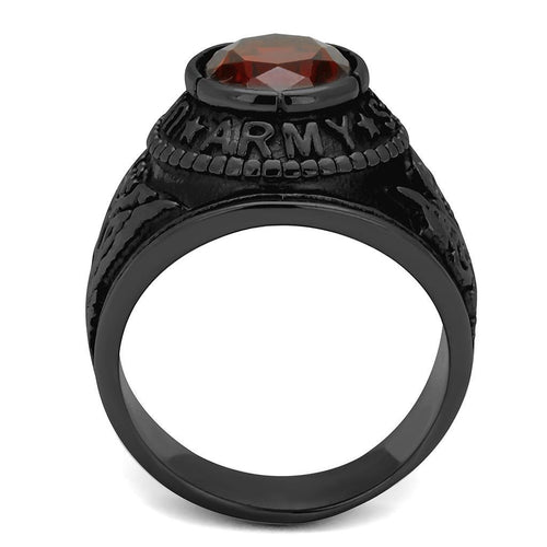 Ring Army IP Black(Ion Plating) Stainless Steel Ring with Synthetic