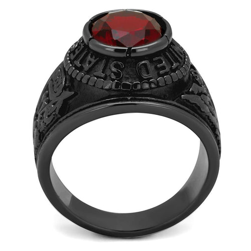Ring Army IP Black(Ion Plating) Stainless Steel Ring with Synthetic