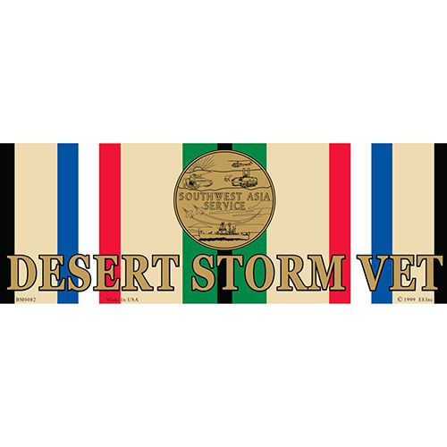 Sticker Desert Storm, Service Ribbon & Medal (3-1/2"X10")
