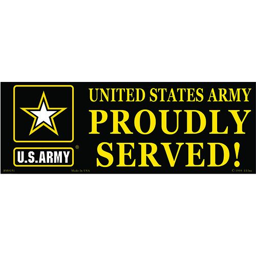 Sticker Army Proudly Served (3-1/2"X10")