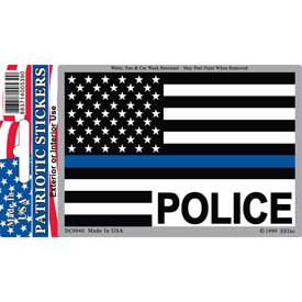 Sticker Police Blue Line Flag (3"x4-1/4")
