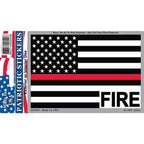 Sticker Fire Red Line Flag (3"x4-1/4")