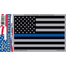 Sticker Police Blue Line Flag (Subdued) (3"x4-1/4")