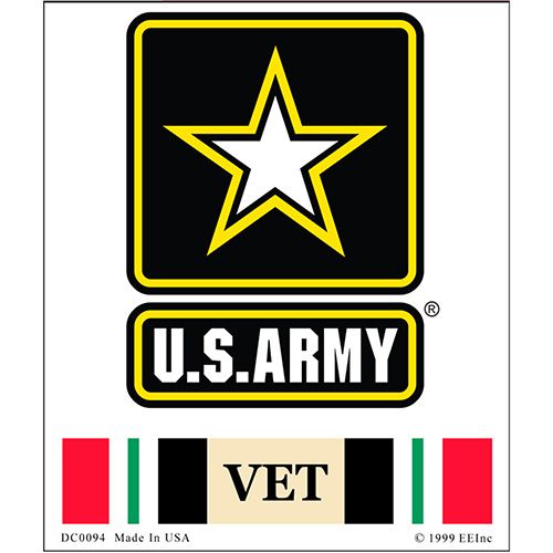 Sticker Army LOGO IRAQI Freedom Ribbon Veteran (Clear Vinyl)
