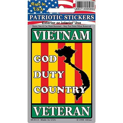 Sticker Vietnam Veteran God Duty Country (3"x4-1/4")