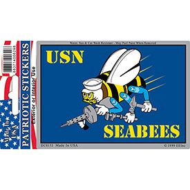 Sticker Navy Seabees Small Bumper Window (3"X4-1/4")