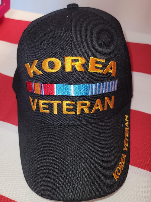 Veteran Korea Veteran black cap w/ribbons