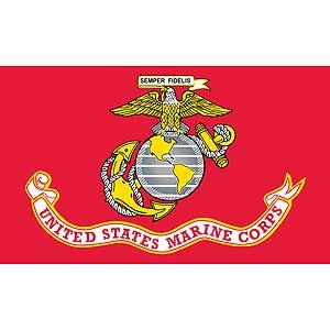 FLAG USMC Logo - Made In USA Poly-Cotton (3'x5')