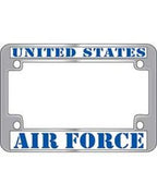 License Frame USAF Motorcycle Metal Chrome "United States Air Force"