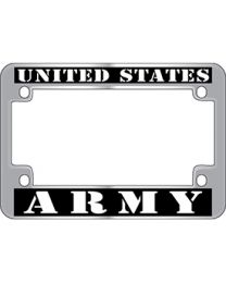 License Frame Army Motorcycle Metal Chrome "United States Army"