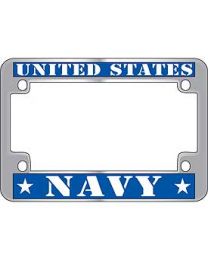 License Frame Navy Motorcycle Metal Chrome "United States Navy"