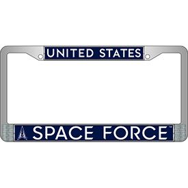 License Frame, USSF Space Force (CHROME) Auto (6"X12")