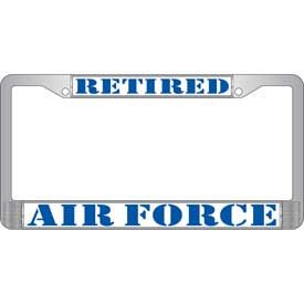 License Frame USAF Auto Metal Chrome "Retired Air Force"