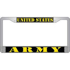 License Frame Army Auto Metal Chrome "United States Army"