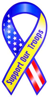 Magnet Car Magnet Ribbon Red/White/Blue "Support Our Troops"