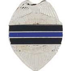 Pin Police Blue Line Honor Badge (1")