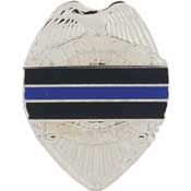 Pin Police Blue Line Honor Badge (1")