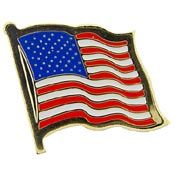 Pin Flag USA Wavy on Pole