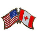 Pin USA/Canada Crossed Flags (1-1/8")