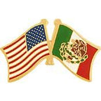 Pin USA/Mexico Crossed Flags (1-1/8")