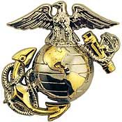 Pin USMC Emblem (Left Collar) (Gold/Silver) (1")