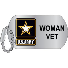 Pin Army Woman Veteran Dog Tag (1-1/4")