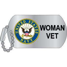 Pin Navy Woman Veteran Dog Tag (1-1/4")