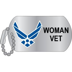 Pin USAF Woman Veteran Dog Tag (1-1/4")