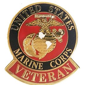 Pin USMC LOGO Veteran (1-1/8")